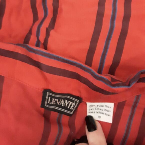 Levante silk striped button down blouse - Picture 2 of 4